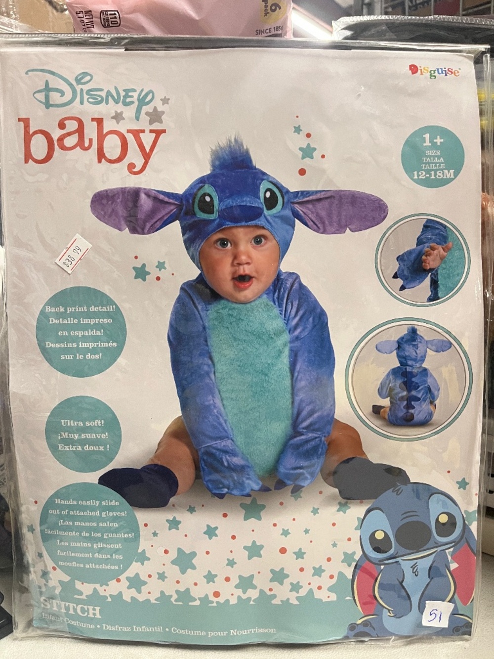 Disney Stitch Baby Costume Size 12-18M Brand New